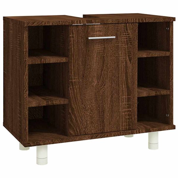vidaXL Ντουλάπι Μπάνιου Καφέ Δρυς 60x32x53,5 εκ. Επεξεργασμένο Ξύλο