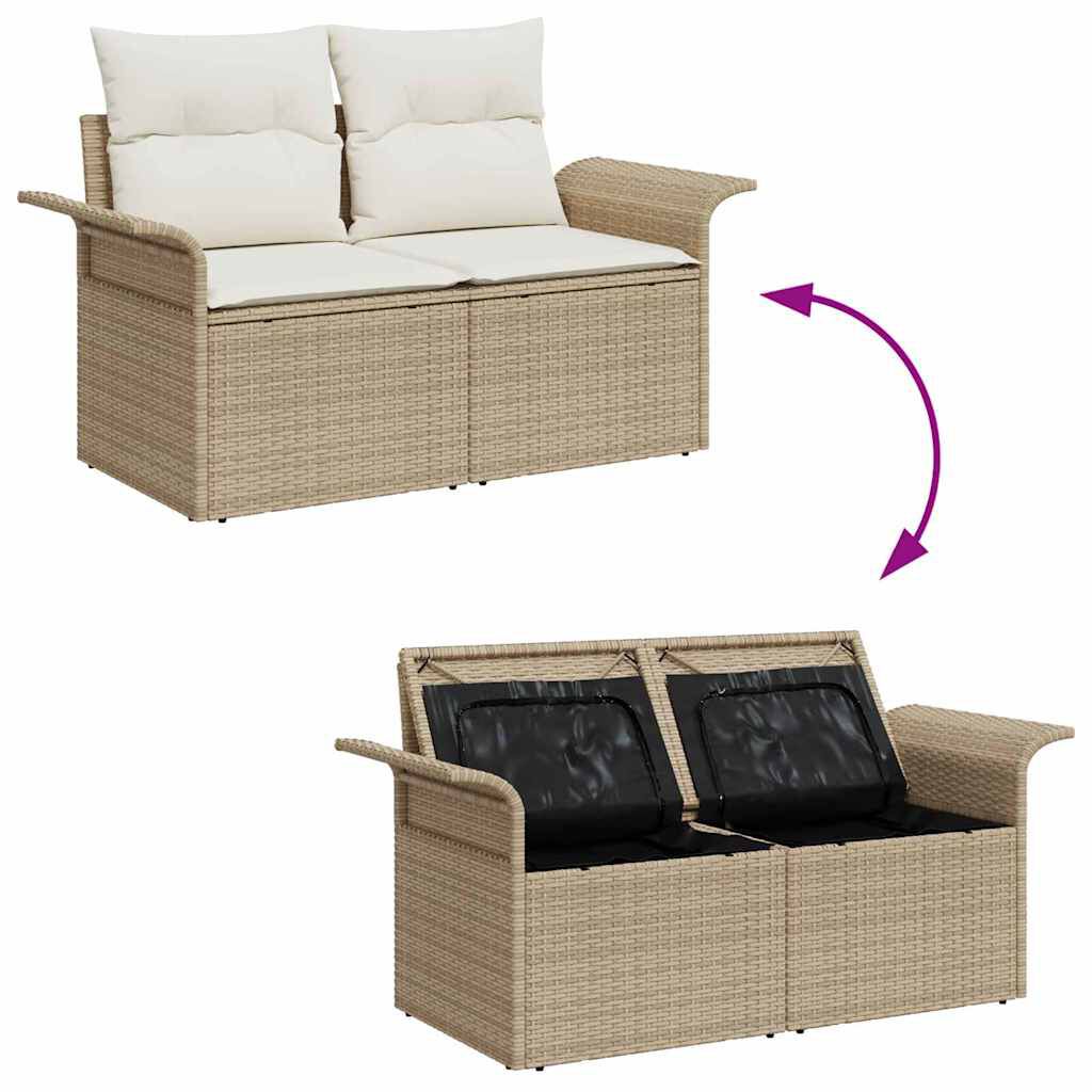 vidaXL Σετ Καναπέ Κήπου 6 pcs Μπεζ συνθετικό ρατάν
