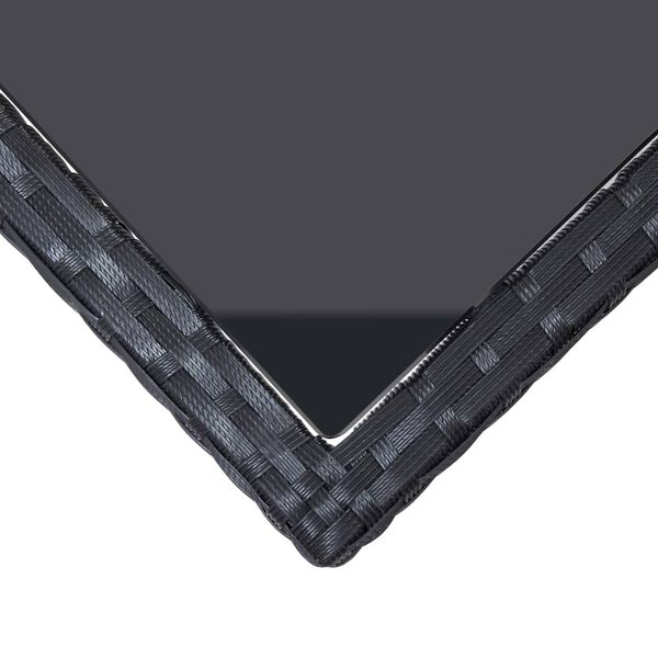 vidaXL Τραπέζι Κήπου Μαύρο 240 x 90 x 74 εκ. από Συνθετικό Ρατάν/Γυαλί