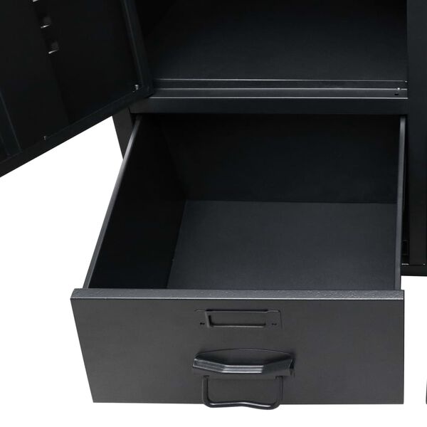 vidaXL Ντουλάπα με Βιομηχανικό Στιλ Μαύρη 90 x 40 x 180 εκ. Μεταλλική