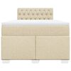 vidaXL Κρεβάτι Boxspring με Στρώμα Κρεμ 120x190 εκ. Υφασμάτινο
