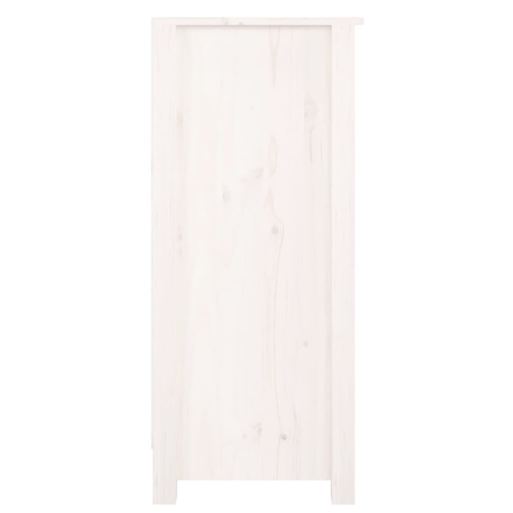 vidaXL Συρταριέρα Λευκή 70 x 35 x 80 εκ. από Μασίφ Ξύλο Πεύκου