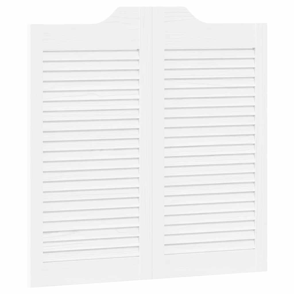 vidaXL Swing Doors Louvred Design 1 ζεύγος Λευκό 80x80 cm