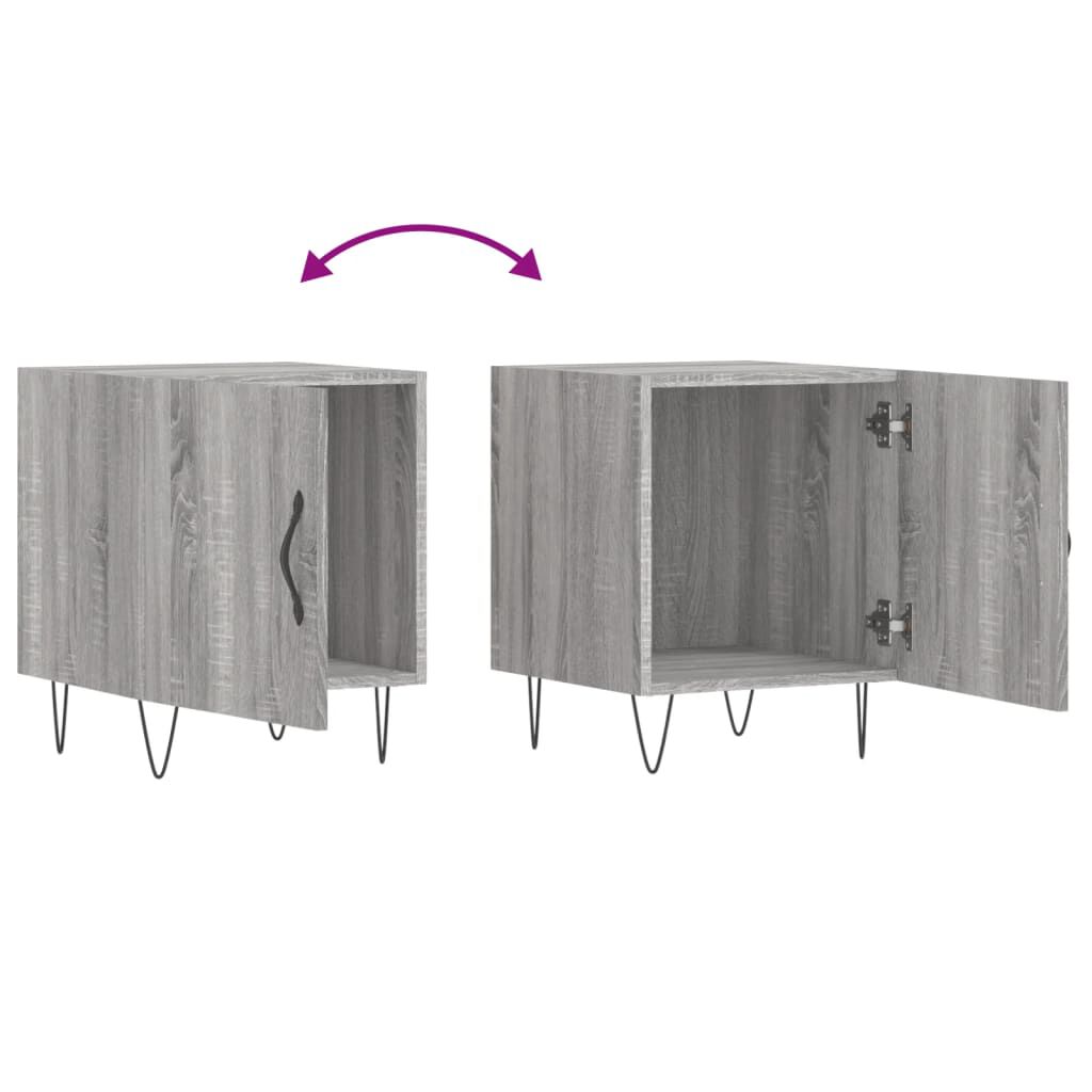 vidaXL Κομοδίνα 2 τεμ. Γκρι Sonoma 40 x 40 x 50 εκ. από Επεξεργ. Ξύλο