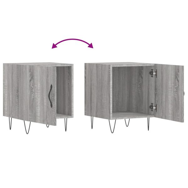 vidaXL Κομοδίνα 2 τεμ. Γκρι Sonoma 40 x 40 x 50 εκ. από Επεξεργ. Ξύλο
