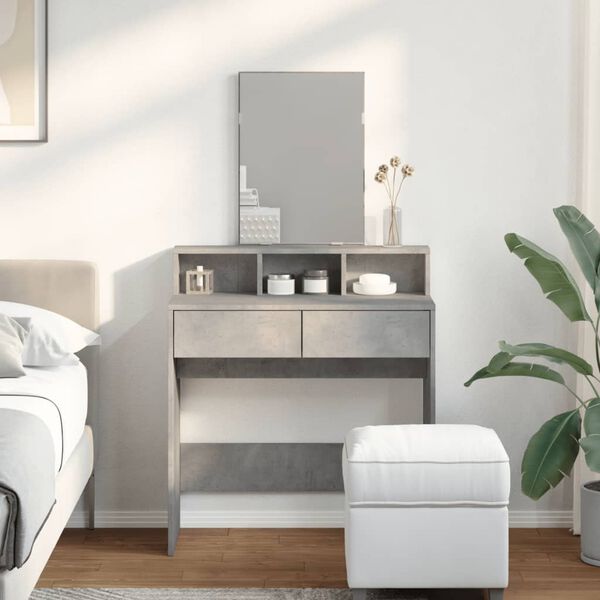 vidaXL Μπουντουάρ με Καθρέφτη Γκρι Σκυροδέματος 80x41x144,5 εκ.
