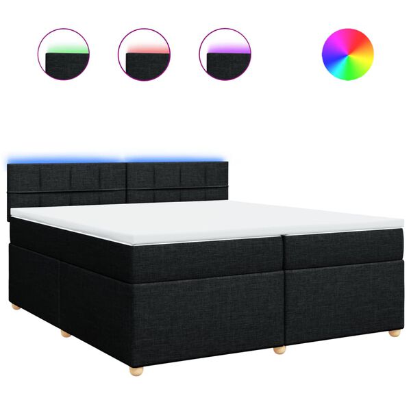 vidaXL &Kappa;&rho;&epsilon;&beta;ά&tau;&iota; Boxspring &mu;&epsilon; &Sigma;&tau;&rho;ώ&mu;&alpha; &Mu;&alpha;ύ&rho;&omicron; 200x200 &epsilon;&kappa;. &Upsilon;&phi;&alpha;&sigma;&mu;ά&tau;&iota;&nu;&omicron;