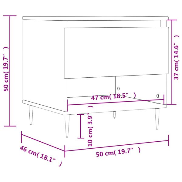 vidaXL Τραπεζάκια Σαλονιού 2 τεμ. Καπνιστή Δρυς 50x46x50 εκ Επεξ. Ξύλο
