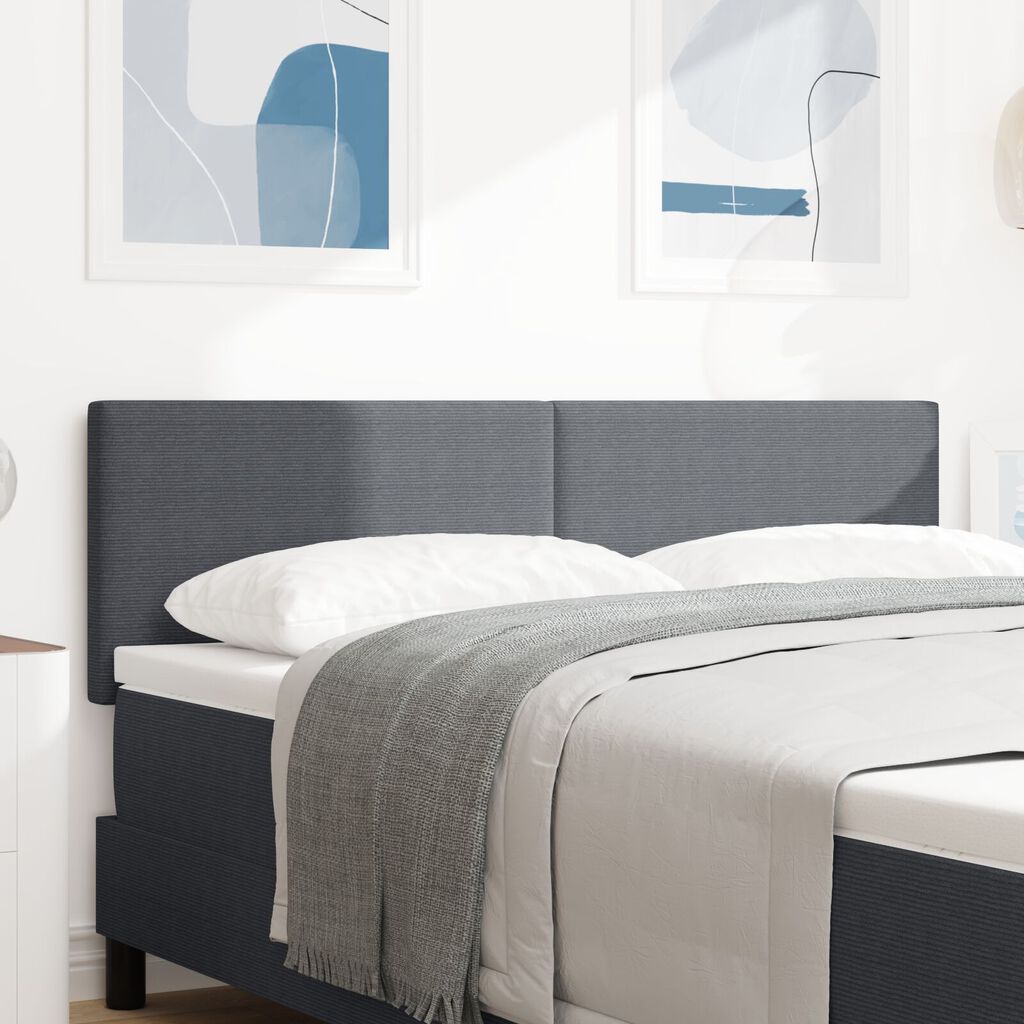 vidaXL LED Κεφαλάρι Σε Απλή Σχεδίαση Σκούρο Γκρι 80 εκ. Κορντούρα