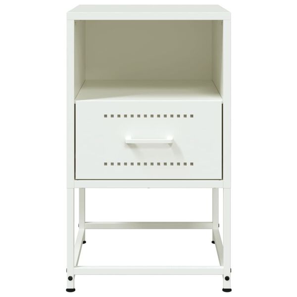 vidaXL Κομοδίνο Λευκό 36x39x60,5 εκ. από Χάλυβα