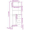 vidaXL Ντουλάπι Γκρι Sonoma 69,5 x 34 x 180 εκ. Επεξεργασμένο Ξύλο