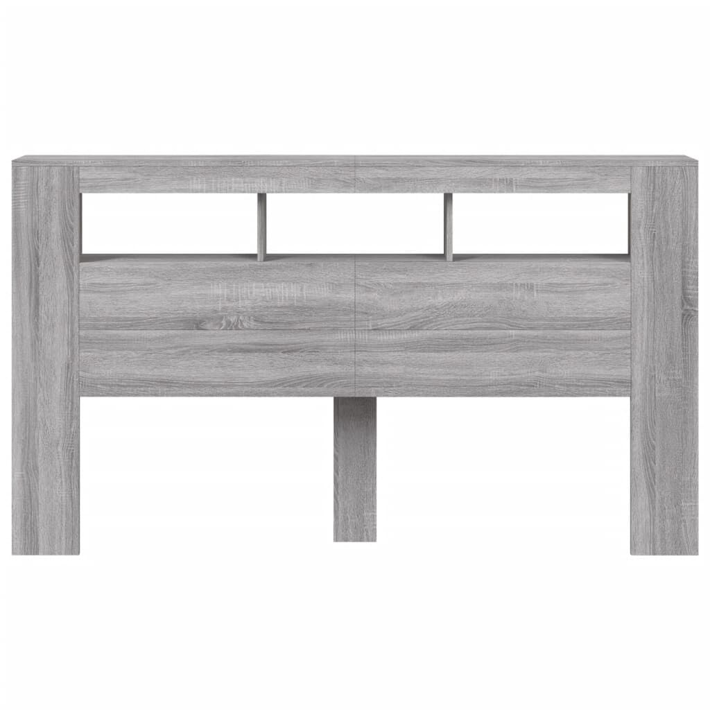 vidaXL Κεφαλάρι Κρεβατιού με LED Γκρι Sonoma 180x18,5x103,5 εκ