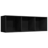 vidaXL Βιβλιοθήκη/Έπιπλο Τηλεόρασης Μαύρο 36x30x114 εκ. Μοριοσανίδα