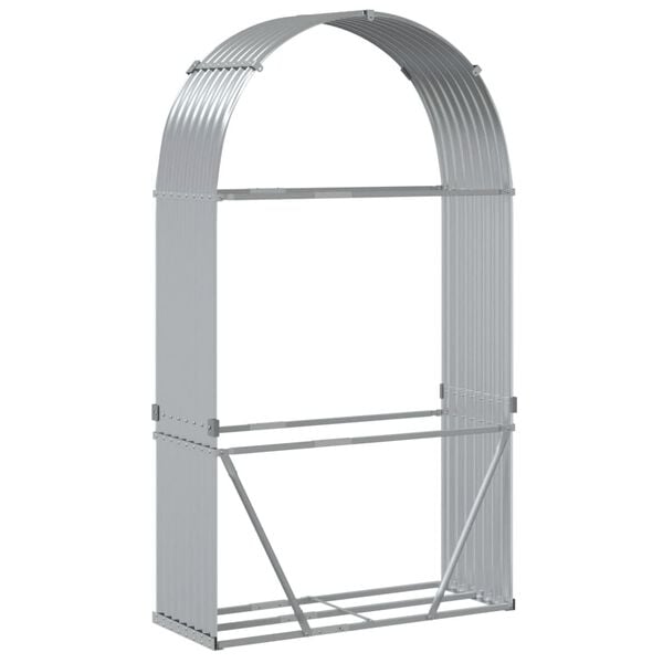 vidaXL Ξυλοθήκη Ασημί 120x45x210 εκ. από Γαλβανισμένο Ατσάλι