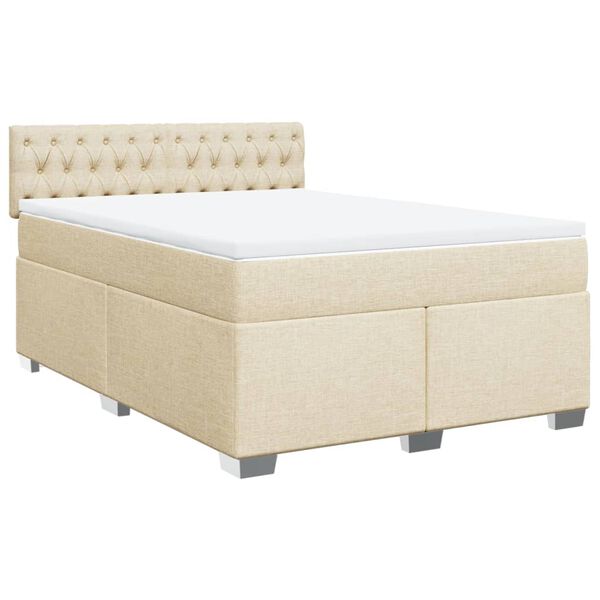 vidaXL &Kappa;&rho;&epsilon;&beta;ά&tau;&iota; Boxspring &mu;&epsilon; &Sigma;&tau;&rho;ώ&mu;&alpha; &Kappa;&rho;&epsilon;&mu; 160x200 &epsilon;&kappa;. &Upsilon;&phi;&alpha;&sigma;&mu;ά&tau;&iota;&nu;&omicron;