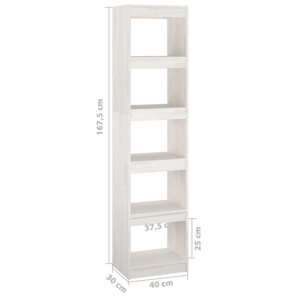 vidaXL Βιβλιοθήκη/Διαχωριστικό Χώρου Λευκό 40x30x167,5 εκ. Ξύλο Πεύκου