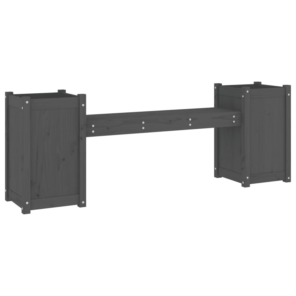 vidaXL Ζαρντινιέρα Παγκάκι Γκρι 180x36x63 εκ. από Μασίφ Ξύλο Πεύκου