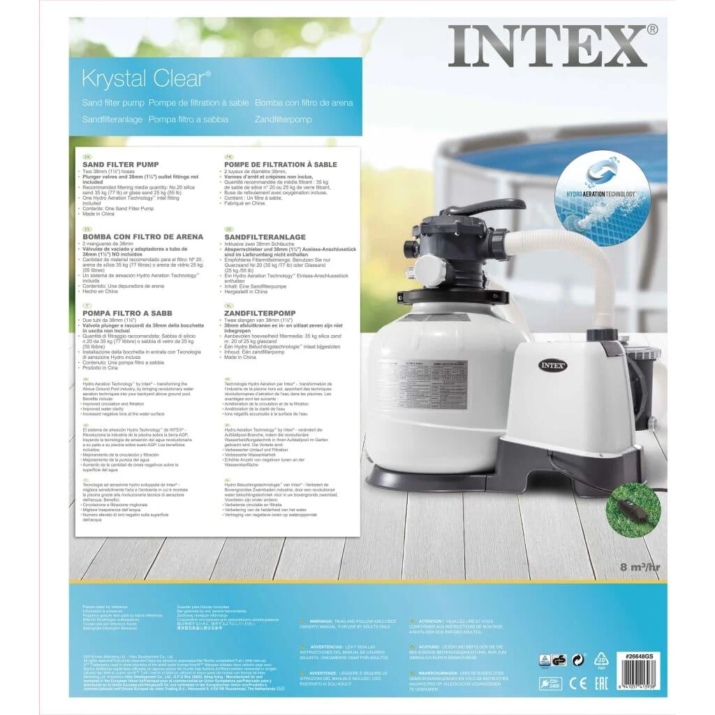 Intex Αντλία με Φίλτρο Άμμου Krystal Clear 10,5 μ³/ώρα 26648GS