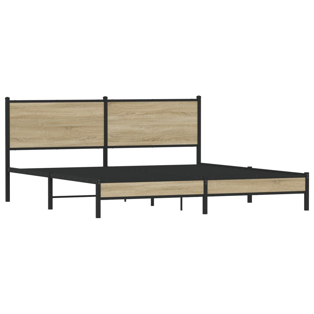 vidaXL Σκελετός Κρεβ. Χωρίς Στρώμα Sonoma Δρυς 180x200 εκ. Μεταλλικό