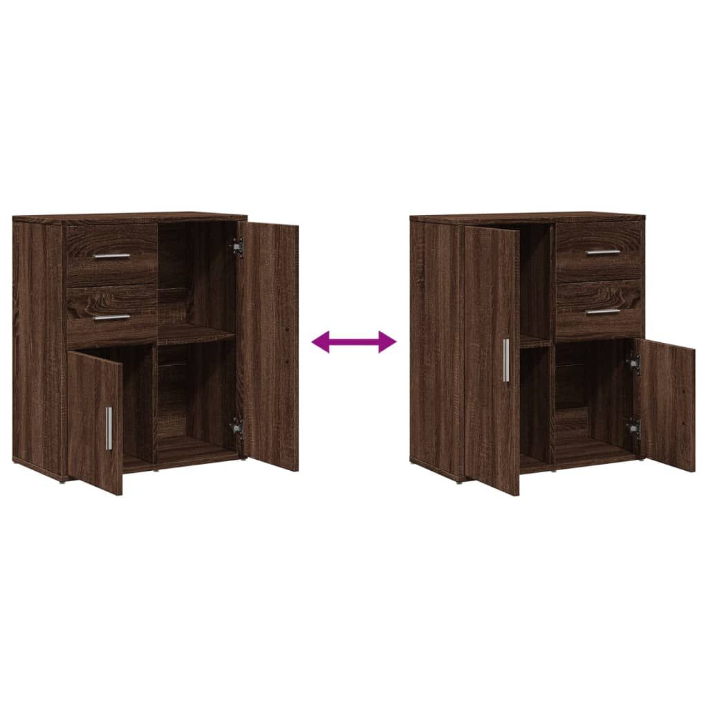 vidaXL Βοηθητικά Ντουλάπια 2 τεμ. Καφέ Δρυς 60x31x70εκ. Επεξεργ. Ξύλο