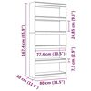 vidaXL Βιβλιοθήκη/Διαχωριστικό Χώρου Γκρι 80x30x167,4 εκ. Μασίφ Πεύκο