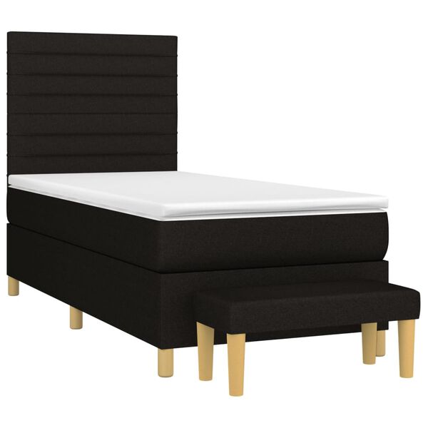 vidaXL &Kappa;&rho;&epsilon;&beta;ά&tau;&iota; Boxspring &mu;&epsilon; &Sigma;&tau;&rho;ώ&mu;&alpha; &Mu;&alpha;ύ&rho;&omicron; 90x200 &epsilon;&kappa;. &Upsilon;&phi;&alpha;&sigma;&mu;ά&tau;&iota;&nu;&omicron;