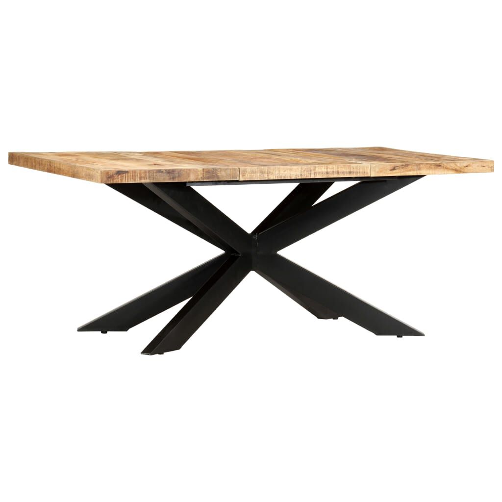 vidaXL Τραπεζαρία 180 x 90 x 76 εκ. από Μασίφ Ακατέργαστο Ξύλο Μάνγκο