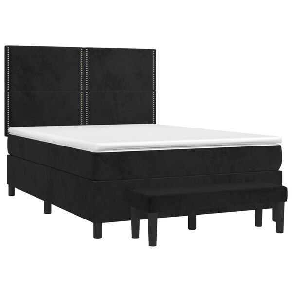vidaXL &Kappa;&rho;&epsilon;&beta;ά&tau;&iota; Boxspring &mu;&epsilon; &Sigma;&tau;&rho;ώ&mu;&alpha; &Mu;&alpha;ύ&rho;&omicron; 140x190 &epsilon;&kappa;. &Beta;&epsilon;&lambda;&omicron;ύ&delta;&iota;&nu;&omicron;