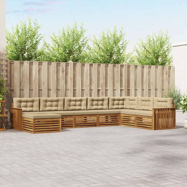 vidaXL &Sigma;&epsilon;&tau; &Kappa;&alpha;&nu;&alpha;&pi;έ 8 pcs &Phi;&upsilon;&sigma;&iota;&kappa;ό &kappa;&alpha;&iota; &Mu;&pi;&epsilon;&zeta; &Sigma;&tau;&epsilon;&rho;&epsilon;ό &Xi;ύ&lambda;&omicron; &Alpha;&kappa;&alpha;&kappa;ί&alpha;&sigmaf;