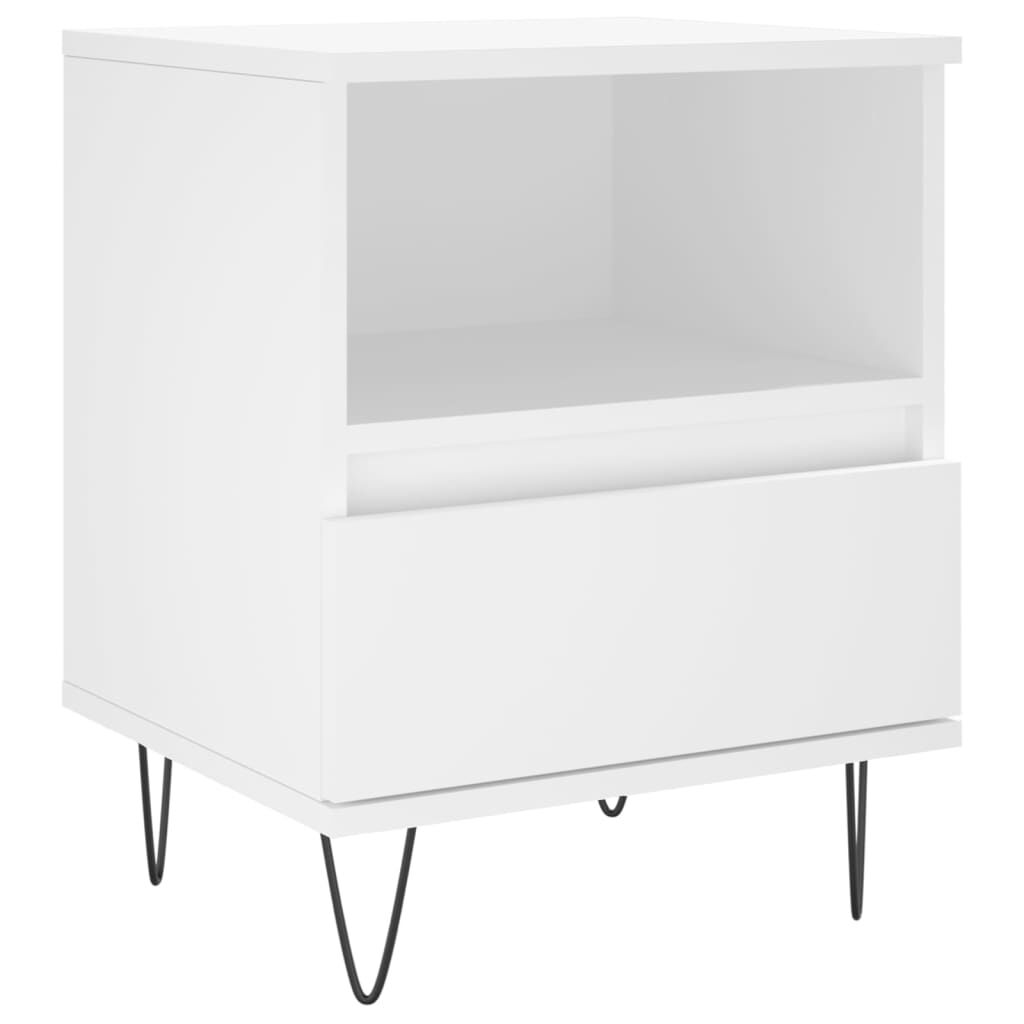 vidaXL Κομοδίνα Λευκά 2 τεμ. 40 x 35 x 50 εκ. από Επεξεργασμένο Ξύλο