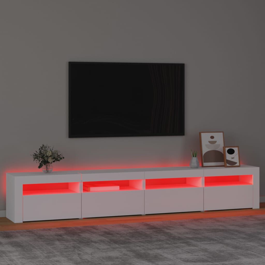 vidaXL Έπιπλο Τηλεόρασης με LED Λευκό 240x35x40 εκ.