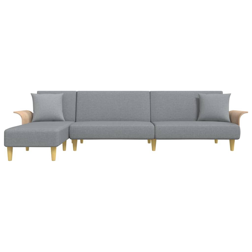 vidaXL Καναπές Κρεβάτι Γωνιακός Αν. Γκρι 279x140x70 εκ. Υφασμάτινος