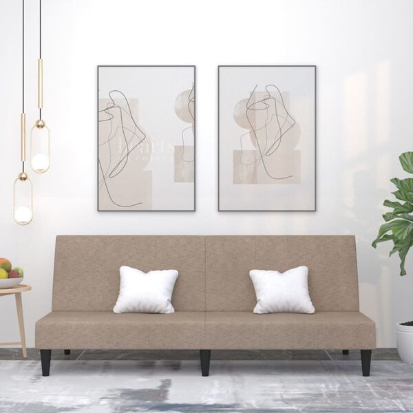 vidaXL &Kappa;&alpha;&nu;&alpha;&pi;έ&sigmaf; &Kappa;&rho;&epsilon;&beta;ά&tau;&iota; &Delta;&iota;&theta;έ&sigma;&iota;&omicron;&sigmaf; Taupe &alpha;&pi;ό Ύ&phi;&alpha;&sigma;&mu;&alpha; &Mu;&iota;&kappa;&rho;&omicron;ϊ&nu;ώ&nu;