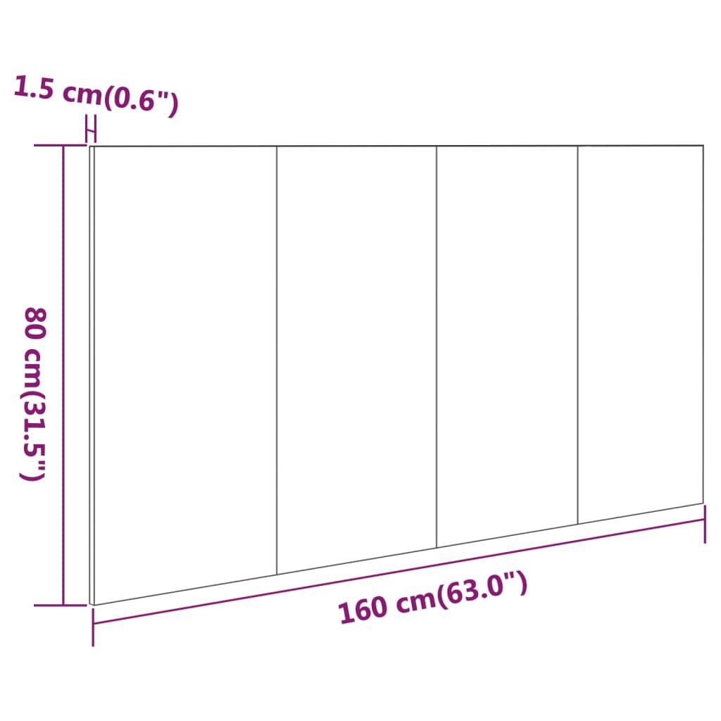 vidaXL Κεφαλάρι Κρεβατιού Μαύρο 160x1,5x80 εκ. από Επεξεργασμένο Ξύλο