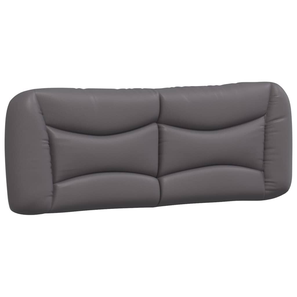 vidaXL Πλαίσιο Κρεβατιού με Κεφαλάρι Γκρι 140x200 εκ. Συνθετικό Δέρμα