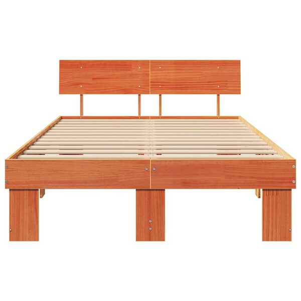 vidaXL Σκελετός Κρεβατιού Καφέ κεριού 120 x 190 cm Μασίφ ξύλο πεύκου
