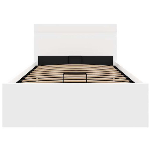 vidaXL Πλαίσιο Κρεβατιού Αποθ. Χώρο/LED Μαύρο 90x200 εκ. Δερματίνη