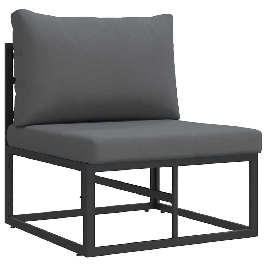 vidaXL Σετ Καναπέ Κήπου με μαξιλάρι 3 pcs Μαύρο Αλουμίνιο