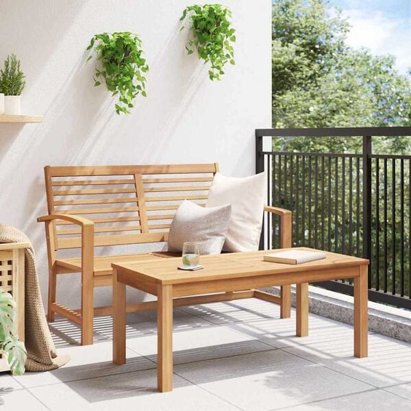vidaXL Σετ Καναπέ Κήπου 2 pcs Φυσικό Μασίφ ξύλο teak