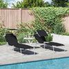 vidaXL Ξαπλώστρα 2-πρόσωπο 2 pcs Μαύρο 58 x 188 x 77 εκ. ύφασμα