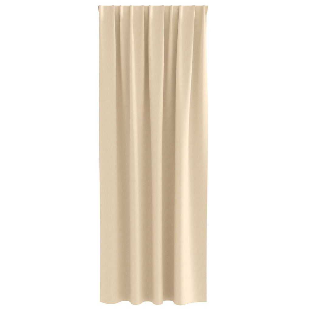 vidaXL Κουρτίνες με κουρτίνες 2 pcs Κρεμ 260 x 140 εκ. Πολυεστέρας