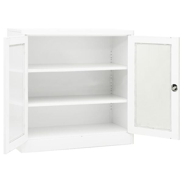 vidaXL Ντουλάπα Γραφείου 90 x 40 x 90 εκ. Λευκή Ατσάλινη
