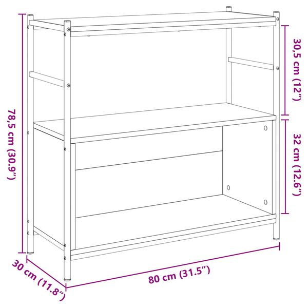 vidaXL Βιβλιοθήκη Artisian Δρυς 80x30x78,5 εκ. Επεξεργασμένο ξύλο