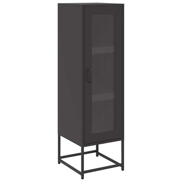 vidaXL Highboard &Mu;&alpha;ύ&rho;&omicron; 36x39x123 cm &alpha;&pi;ό &chi;ά&lambda;&upsilon;&beta;&alpha; &psi;&upsilon;&chi;&rho;ή&sigmaf; έ&lambda;&alpha;&sigma;&eta;&sigmaf;