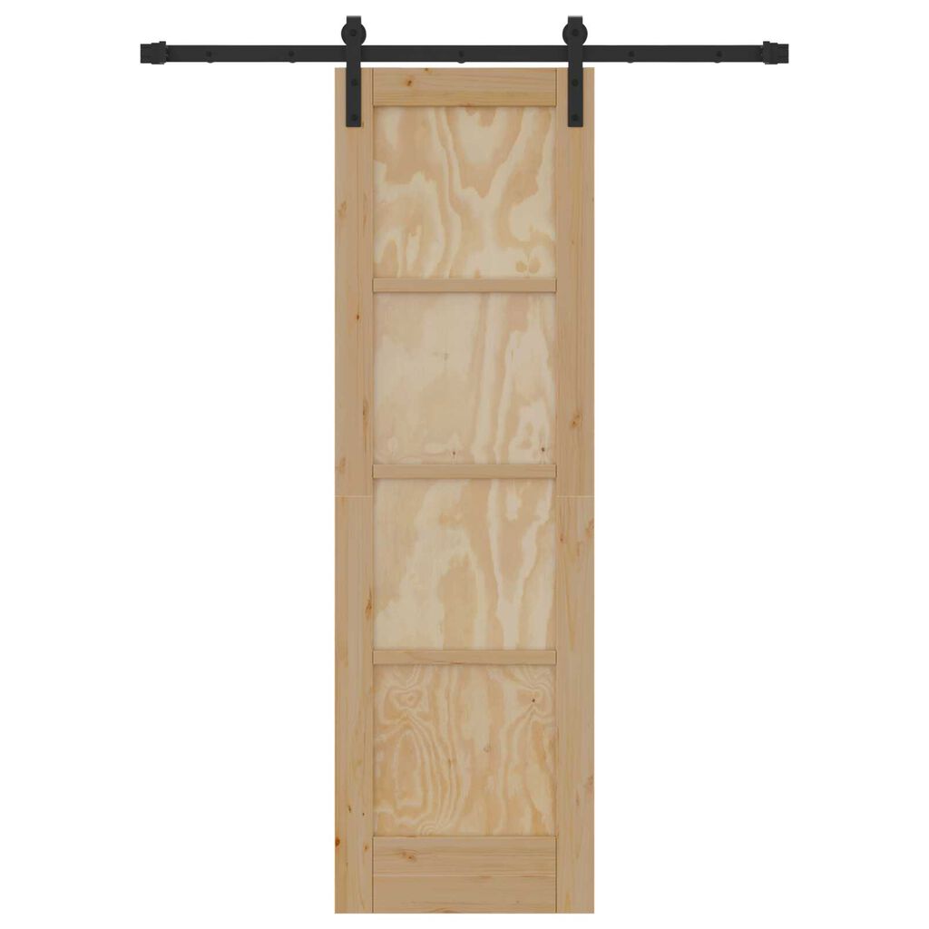 vidaXL Σύρτης Πόρτα με Σετ Υλικών 61x198.5 εκ. Στερεού Ξύλου Πεύκου