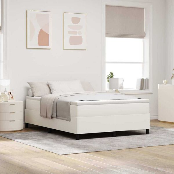 vidaXL Κρεβάτι με ελατήρια Κρεμ 140 x 200 cm Βελούδο