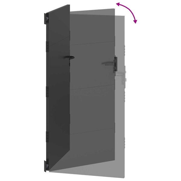 vidaXL Πύλη Κήπου Μαύρο 105 x 175 cm Ατσάλι με Επικάλυψη Πούδρας