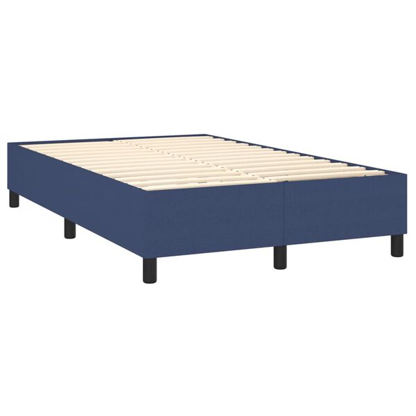 vidaXL Κρεβάτι Boxspring με Στρώμα Μπλε 120x200 εκ. Υφασμάτινο