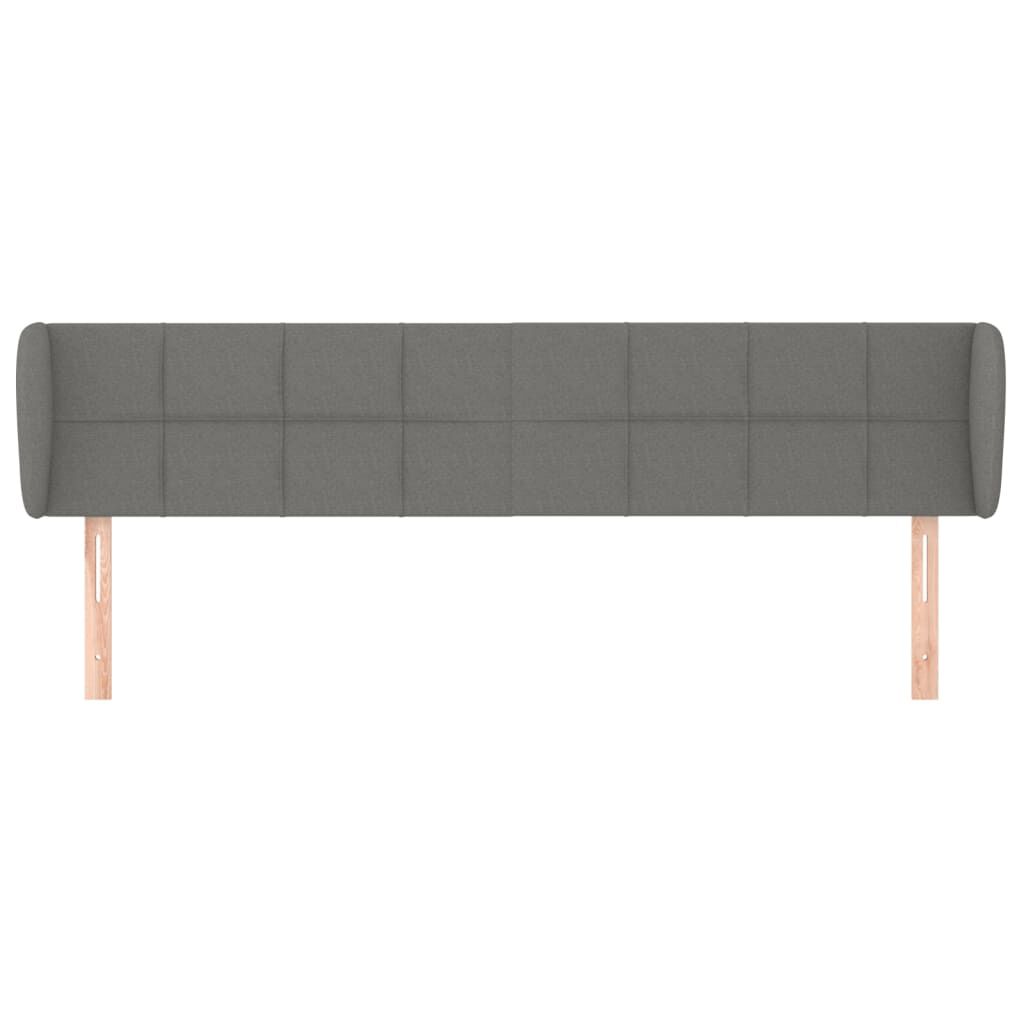 vidaXL Κεφαλάρι με Πτερύγια Σκούρο Γκρι 183x23x78/88 εκ. Υφασμάτινο