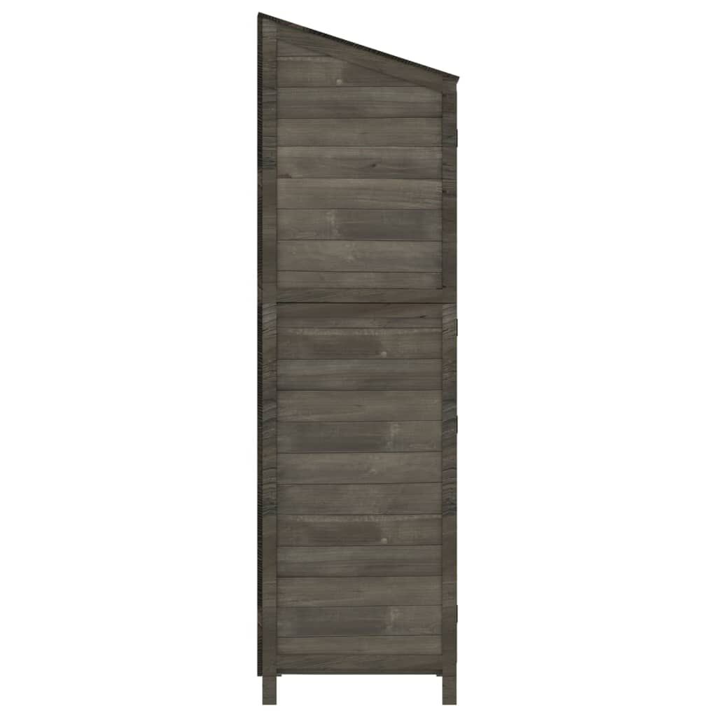 vidaXL Αποθήκη Κήπου Ανθράκι 55 x 52 x 174,5 εκ. από Μασίφ Ξύλο Ελάτης
